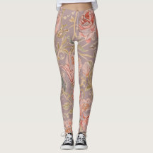 Rosas Luxuosas Douradas Pêssego com Leggings de Ro