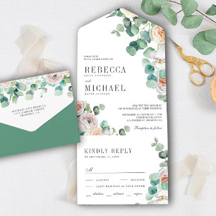Rosas Macias Eucalipto Folhagem Casamento