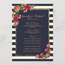 Rosas Marinhos e Menu de Casamento Dourado