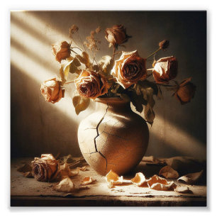 rosas mortos No estilo vintage vase, foto de vida
