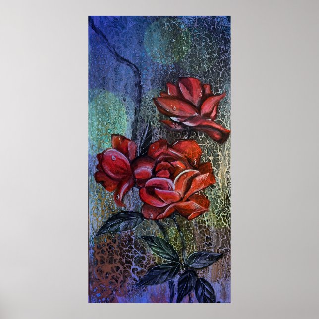 Rosas na Impressão de chuva (Frente)