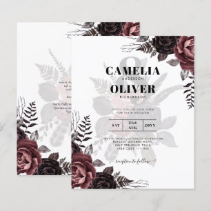 Rosas Negras Escuros de Borgonha Queda Inverno