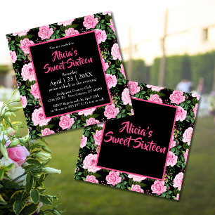 Rosas Negras Modernas Rosa Doce Dezesseis Anivers