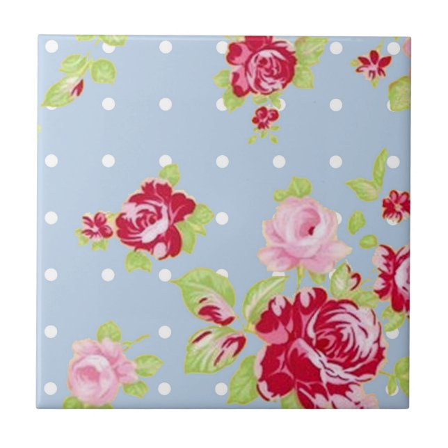 Rosas no azulejo azul (Frente)