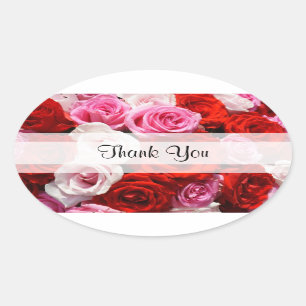 Rosas "Obrigado" personalizados com adesivos opcio