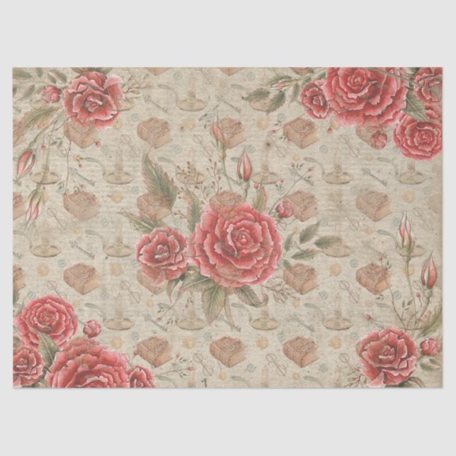 Rosas para o Papel Teclado sobre Lover de Livros (Frente )