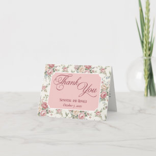 Rosas Pastel Elegantes Agradecimento de Casamento
