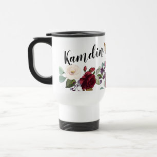 Rosas personalizados de caneca de café de 15 onças