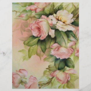 Rosas Pintados À Mão Papel Artesanato De Arte Flor
