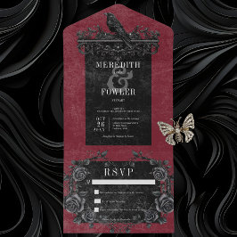 Rosas Pretas Góticas, Raven e Vinho Preto Sem Jant