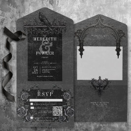 Rosas Pretos Góticos Raven e Pretos Código QR