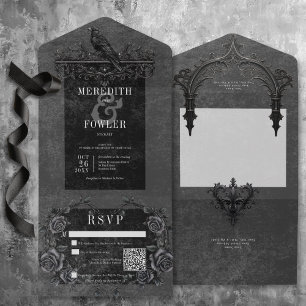 Rosas Pretos Góticos Raven e Pretos Código QR