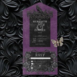 Rosas Pretos Góticos Raven e Pretos Janto Roxo
