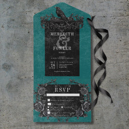 Rosas Pretos Góticos Raven e Pretos Janto Teal 3