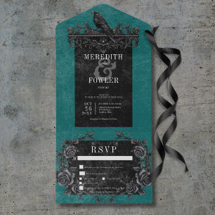 Rosas Pretos Góticos Raven e Pretos Janto Teal 3