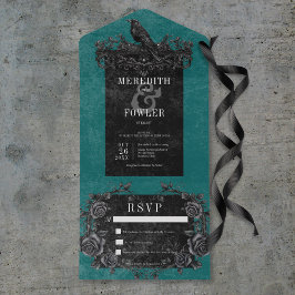 Rosas Pretos Góticos Raven e Pretos Teal Sem Janto