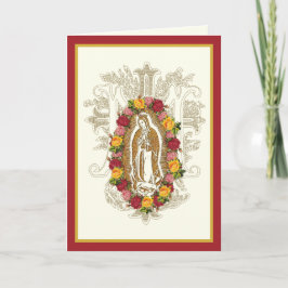 Rosas Religiosas Virgem Guadalupe Cartão Espanhol