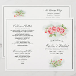 Rosas Românticos De Aquarela Programas De Casament
