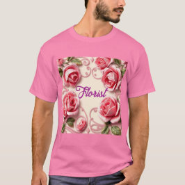 Rosas Rosa Art Nouveau Florist T-Shirt