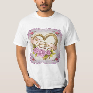 Rosas Rosa Bisel Camisetas do Coração