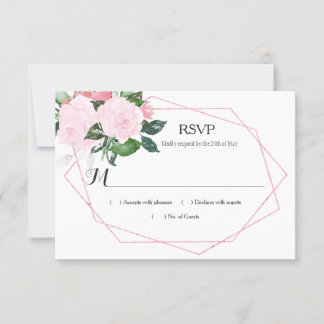 Rosas rosa-d-água Greenery RSVP Geométrico