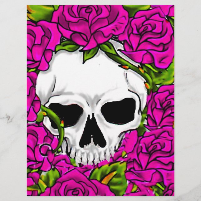 Rosas Rosa E Crânio (Frente)