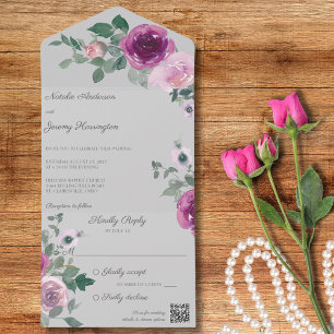 Rosas rosa e fúcsia no código QR da Cinza