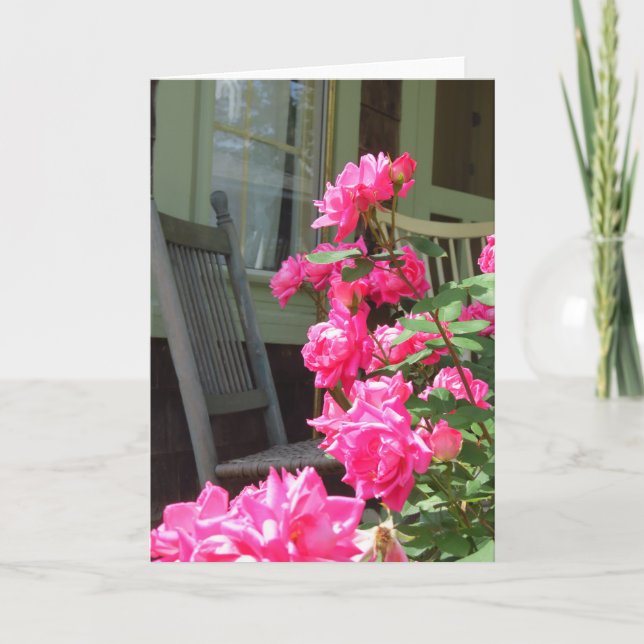 Rosas rosa e Rocker - Cartão Vineyard de Martha (Frente)