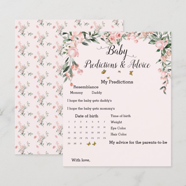 Rosas Rosa Elegantes e Borboletas Jogo de Chá de f (Frente/Verso)