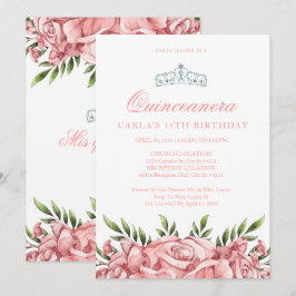 Rosas Rosa Escamosas | Convites para Quinceanera