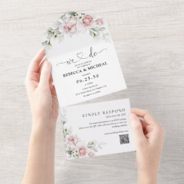 Rosas Rosa Escamufladas Todas em Um Convite de cas