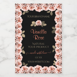 Rosas Rosa Floral Rótulos de Embalagem de Produtos