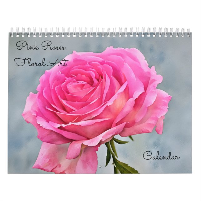 Rosas Rosa Flores Arte Floral Calendário Flor (Capa)