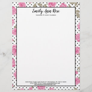Rosas Rosa Meninas Rodam Papel de carta Girly Flor