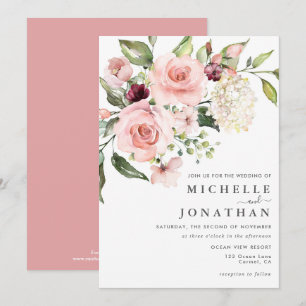 Rosas Rosa Românticas, Dusty Rosa, Convite para Ca