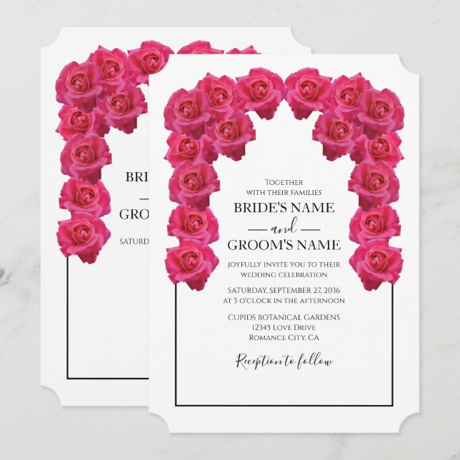 Rosas Rosa Russas Convites De Casamento (Frente/Verso)