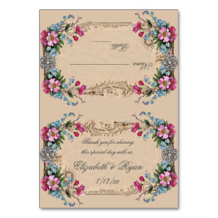 Rosas Rosa, Vintage, Elegante, Cartões De Lugar
