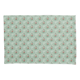 Rosas Rosa Vintage em Pastel Mint Sage Green
