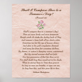 Rosas Rosa, William Shakespeare Love Poem Poster