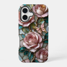 Rosas rosadas suaves em Trabalho de arte de vidro