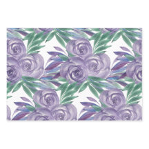 Rosas Roxos Cores d'água pintados à mão