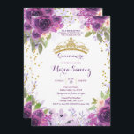 Rosas Roxos Profundos Mis Quince Convite<br><div class="desc">Deep Purple Rosa Mis Quince Convite Mis Quince Anos,  15 Birthday</div>