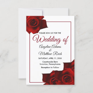 Rosas Rustic Country Classy Floral Wedding Convite