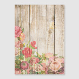 Rosas Rústicas Românticas Vintage em Madeira