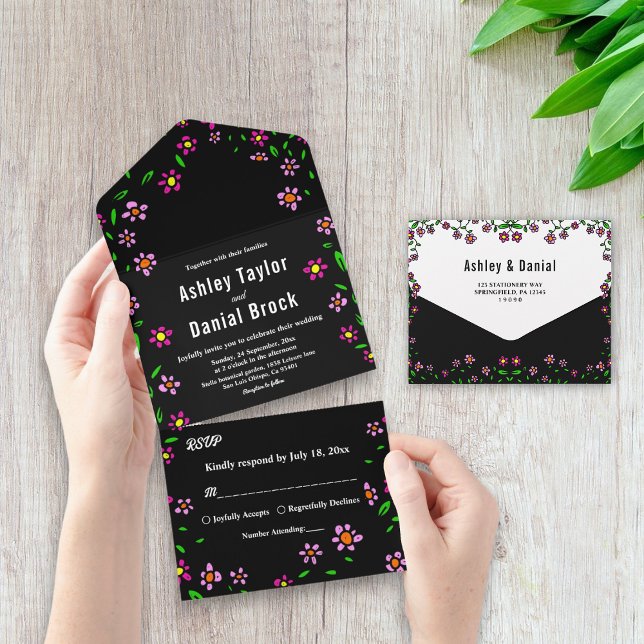 Rosas Rústicos Negros Coloridos Boho Casamento Flo (Criador carregado)