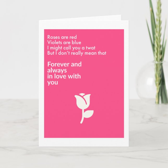 Rosas são vermelhos... Cartão (Frente)