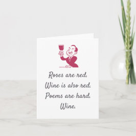 Rosas são vinho tinto e cartão de saudação tinto