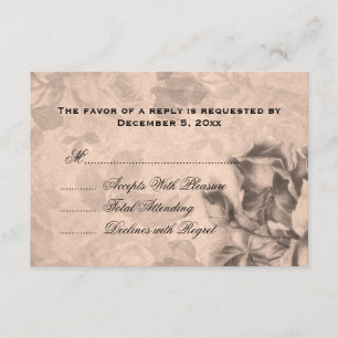 Rosas Sepia Vintage da RSVP de Casamento