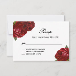 Rosas vermelhas Antigas Românticas com Placas RSVP