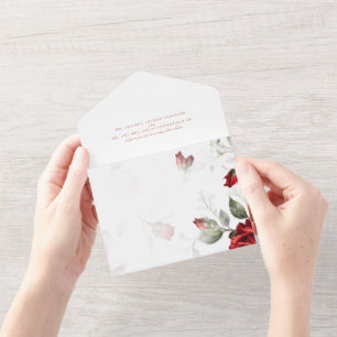 Rosas Vermelhas Brancas Casamento em Dois Locais T